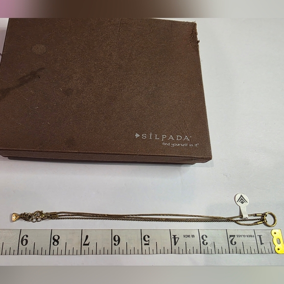 Silpada Gold Brass Snake Chain Necklace With Circle Pendant‎ New - Picture 4 of 7